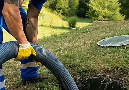 septic tank being pumped out